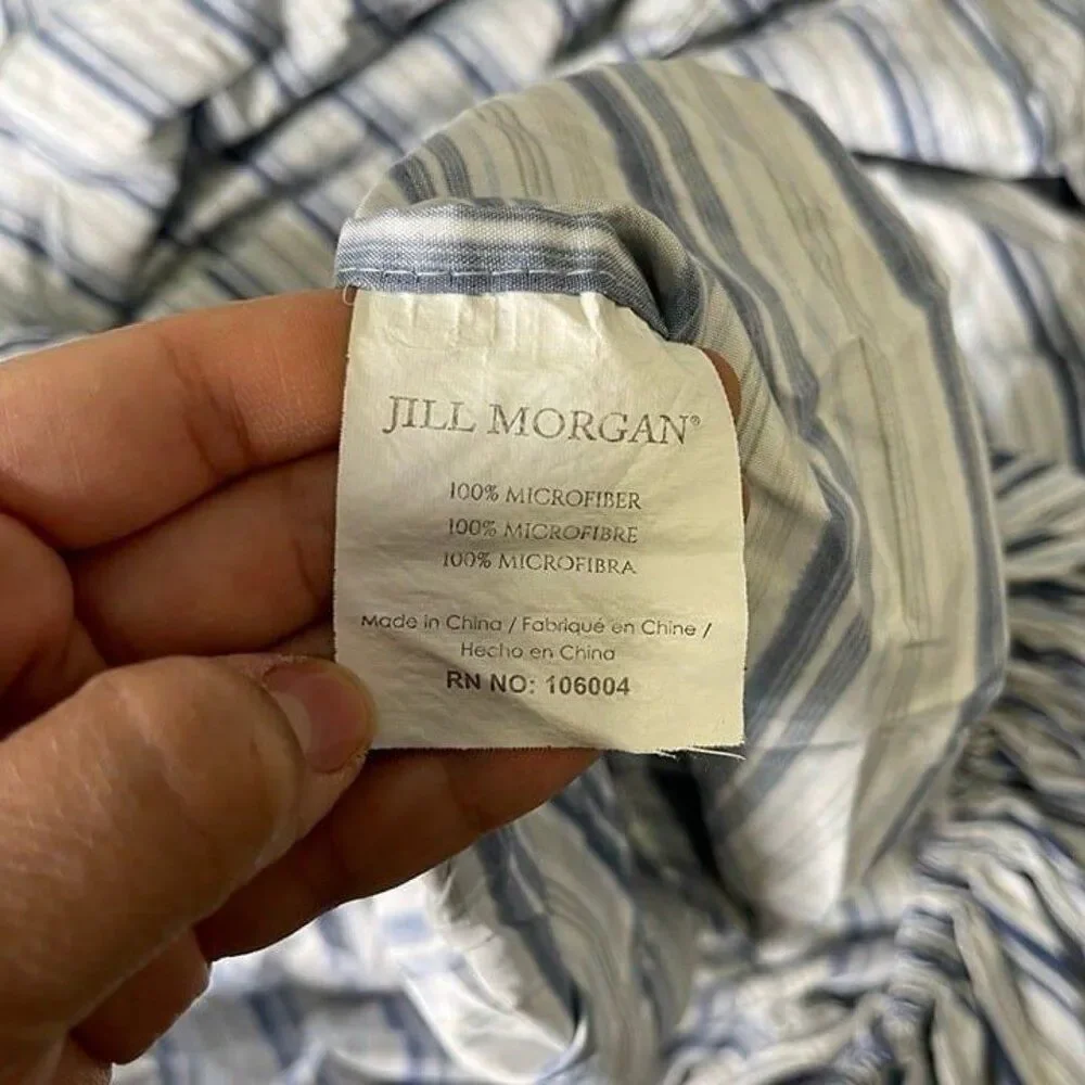 Jill Morgan 100% Microfiber Striped Fitted Sheet for Mattress - Queen